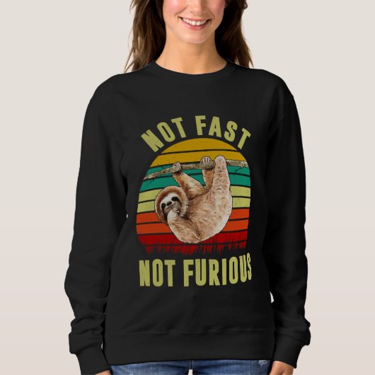 Sweatshirt Pas Fast Pas Furious Funny Sloth 120 (Devant)