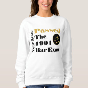 Sweatshirt Passé l'examen Bar ! (État et année de la Personna