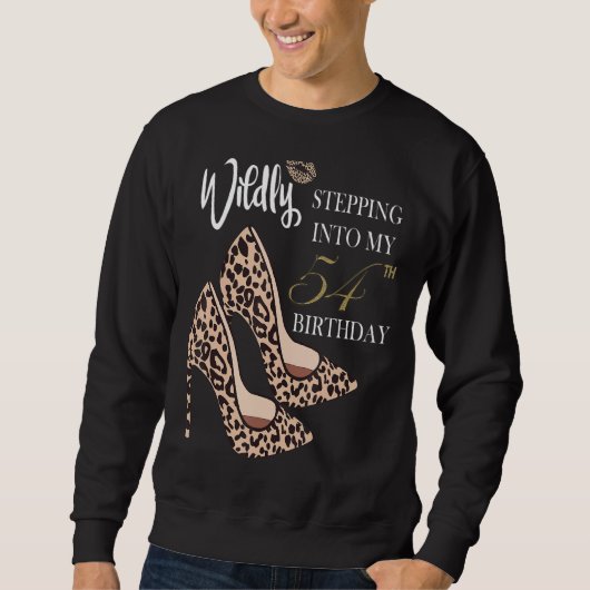 Sweatshirt Passez à mon 54e anniversaire Empreinte de léopard (Devant)