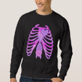 Sweatshirt Pastel Goth Bat Skeleton Ribcage Cuisine esthétiqu (Devant)