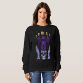 Sweatshirt Pastel Goth Cat Skull Candles Moon Phases Creepy C (Devant entier)