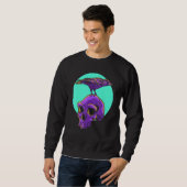 Sweatshirt Pastel Goth Corbeau Crâne Emo Punk Oiseau gothique (Devant entier)