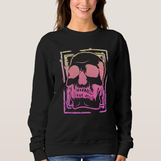 Sweatshirt Pastel Goth Glitch Skull Grunge Emo Vaporwave Skul (Devant)