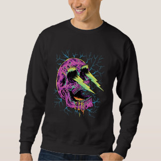 Sweatshirt Pastel Goth Lightning Skull Head Grunge Core Gothi
