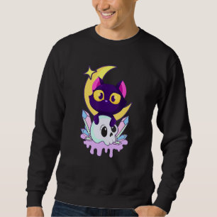 Sweatshirt Pastel Goth Moon Wiccan Animal Cat Crâne