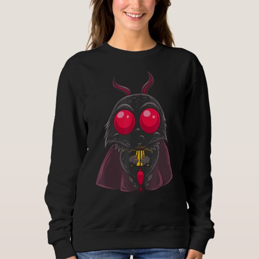 Sweatshirt Pastel Goth Mothman Lampe Folklore Cryptid Déplais (Devant)