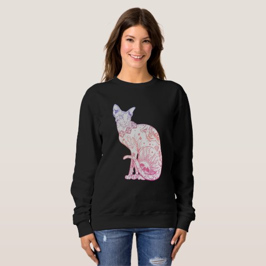Sweatshirt Pastel Goth Sphynx Chat Kitten Wicca Sorcière Tato (Devant entier)
