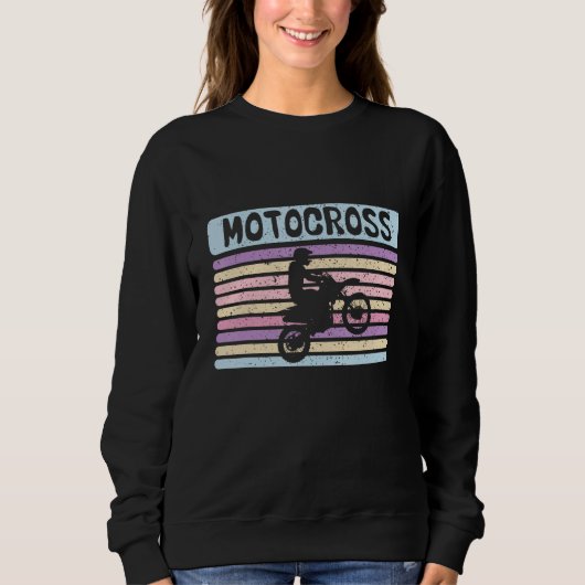 Sweatshirt Pastel Motocross Vintage Dirt Track Racing Biking (Devant)