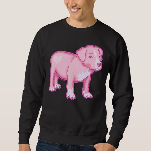 Sweatshirt Pastel Pitbull rose (Devant)