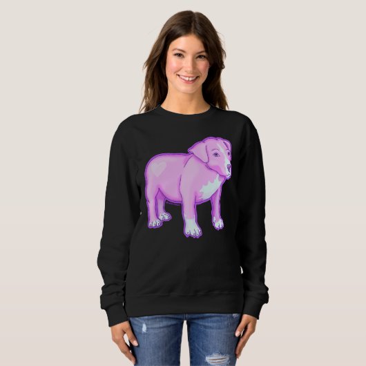 Sweatshirt Pastel Pitbull violet (Devant entier)