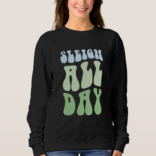 Sweatshirt Pastel Winter Christmas Sleigh All Day (Devant)
