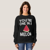 Sweatshirt Pastèque cool Pour Hommes Femmes Mélon Rouge Beve (Devant entier)