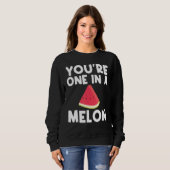 Sweatshirt Pastèque cool Pour Hommes Femmes Mélon Rouge Beve  (Devant entier)