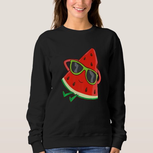 Sweatshirt Pastèque Melon d'été avec lunettes de soleil Pastè (Devant)