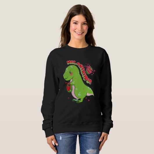 Sweatshirt Pastèque Melonsaurus Dinosaure Pastèque (Devant entier)