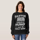 Sweatshirt Pasteur Alimenté Par Humour Saint Esprit Jésus chr (Devant entier)