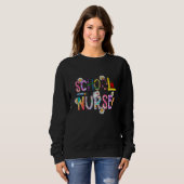 Sweatshirt Patch Médical Fleur Nursing léopard Jour De l'Écol (Devant entier)