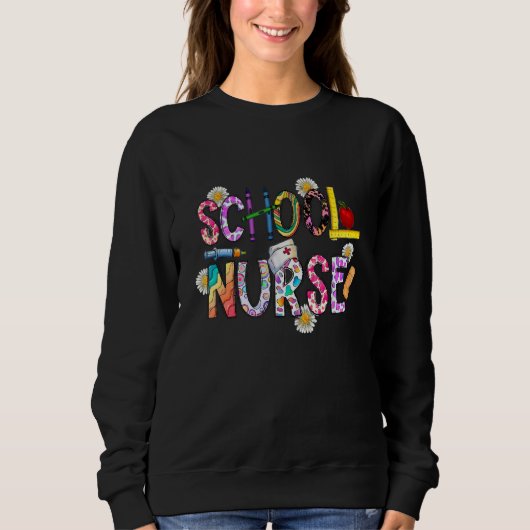 Sweatshirt Patch Médical Fleur Nursing léopard Jour De l'Écol (Devant)