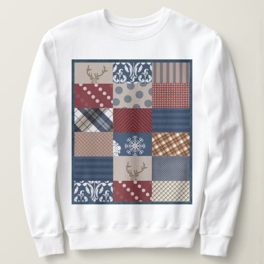 Sweatshirt Patchwork de jour d'hiver (Design devant)
