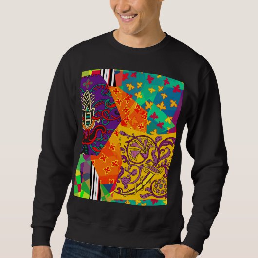 Sweatshirt Patchwork indien turc festier Mandala (Devant)
