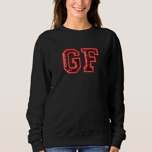 Sweatshirt patchwork sequin Saint-Valentin (Devant)
