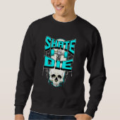 Sweatshirt Patinage Ou Mourir Skeleton Skull Skateboard (Devant)