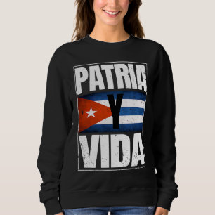 Sweatshirt Patria Cuba Y Vida Mouvement de liberté Drapeau cu