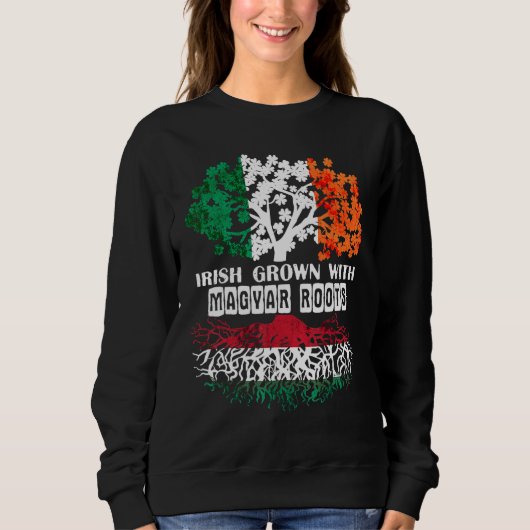 Sweatshirt Patrick Day irish Ireland root Magyar Hungary Flag (Devant)