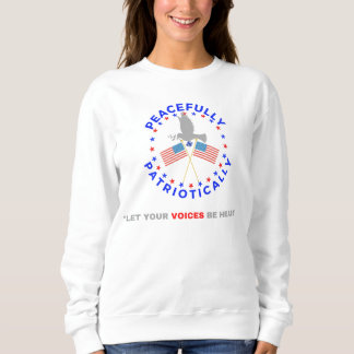 Sweatshirt Patriote à manches longues blanches pour femmes