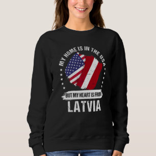 Sweatshirt Patriote Américain Drapeau Lettonie Racine América