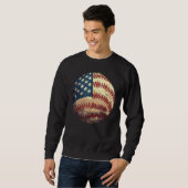 Sweatshirt Patriotic Baseball 4th Of July USA American Flag (Devant entier)