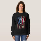 Sweatshirt Patriotic Bloodhound American Flag USA Dog (Devant entier)