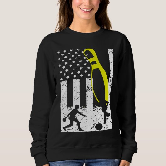Sweatshirt Patriotic Bowling Team Trophy (Devant)