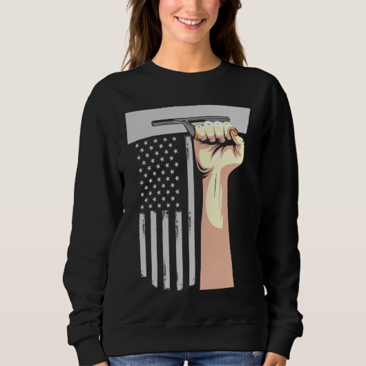 Sweatshirt Patriotic Concrete Finisher Construction Worker US (Devant)