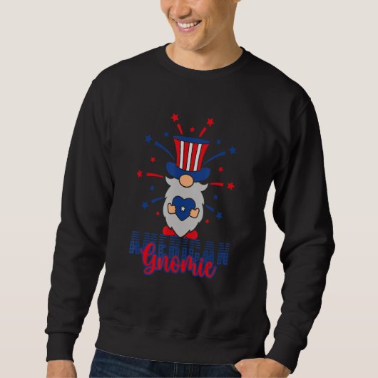 Sweatshirt Patriotic Gnome 4th Of July American Gnomie (Devant)
