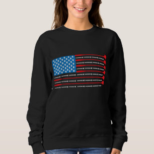 Sweatshirt Patriotic Golf USA Drapeau Golf Clubs & Golf Balls
