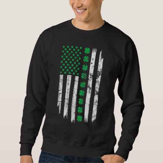 Sweatshirt Patriotic Irish American Flag Patricks Day Ireland (Devant)