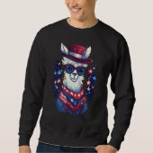 Sweatshirt Patriotic Llama 4th Of July (Devant)