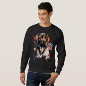 Sweatshirt Patriotic Puppy 4th of July USA Independence Day 1 (Devant entier)