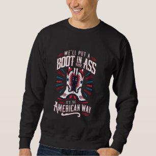 Sweatshirt Patriotique American Way Cowboy Boot Design