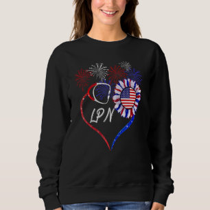 Sweatshirt Patriotique Nurse Lpn 4 juillet Drapeau Américain