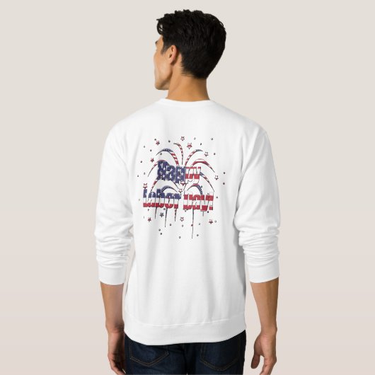 Sweatshirt Patriotique Rouge Blanc et Bleu Joyeux Fête du Tra (Dos entier)