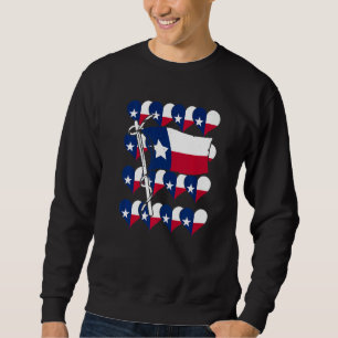 Sweatshirt Patriotique Texas Drapeau Coeur US État Fière Texa