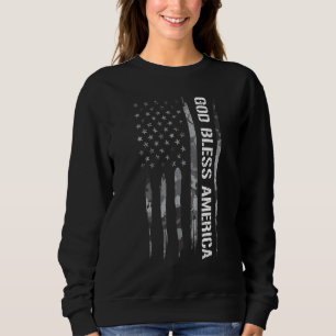 Sweatshirt Patriotisme Dieu bénisse l'Amérique Drapeau amér