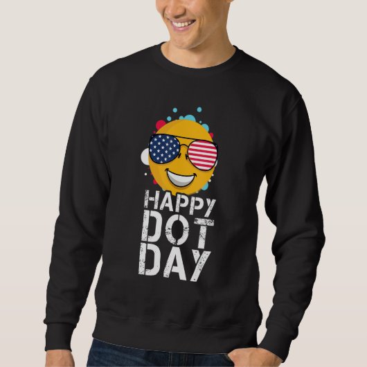 Sweatshirt Pattern Colorful September Happy International Dot (Devant)