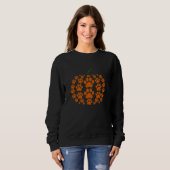 Sweatshirt Paw Citrouille Empreinte de patte chien Thanksgivi (Devant entier)