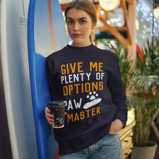Sweatshirt Paw Master Funny Custom Cat Typographie Personnali