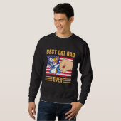 Sweatshirt Paw Touching Hand US Flag America Best Cat Dad Eve (Devant entier)