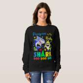 Sweatshirt Pawpaw Of The Birthday Boy Shark Blue Yellow Doo D (Devant entier)