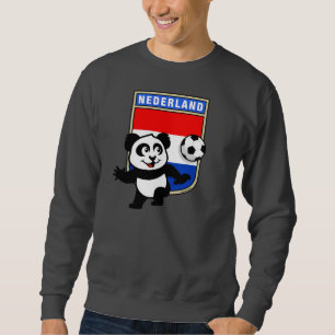 Sweatshirt Pays-Bas Soccer Panda (chemises noires)